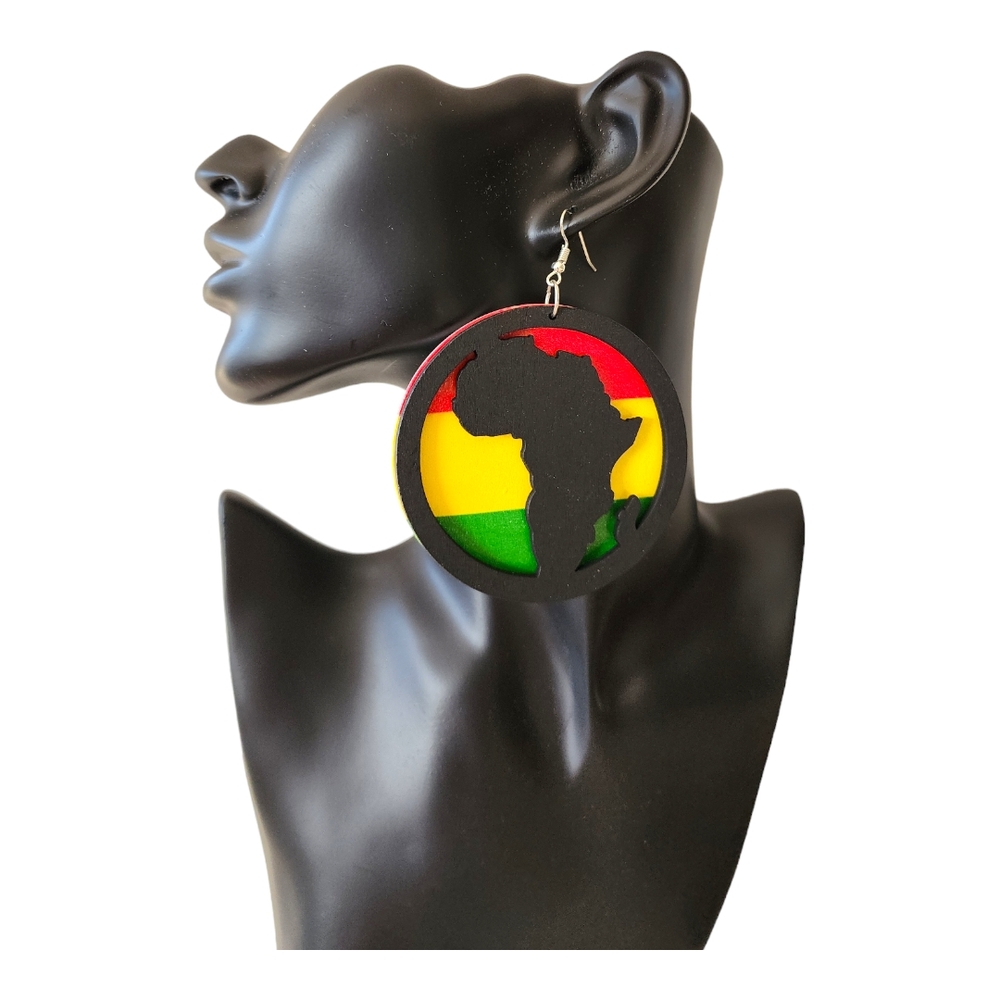 African Continent Drop Earrings - Multicolor